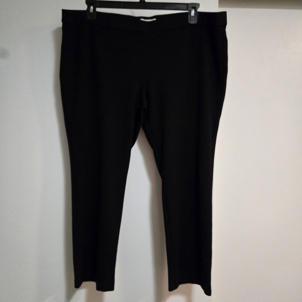 Coldwater Creek‎ Size 2x Black Pull on  Straight  Leg Knit Ponte Pants 42x26